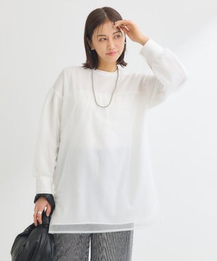 Green Parks ２Ｗａｙ　チュールドッキングシャツチュニック Off White