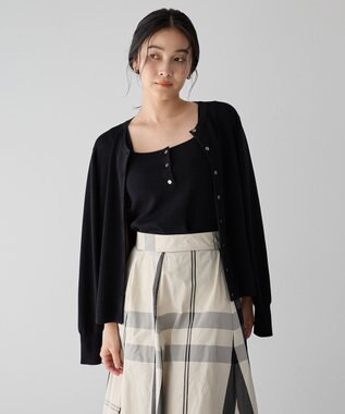 YECCA VECCA [UVカットマシンウォッシャブル]アンサンブルニット Black