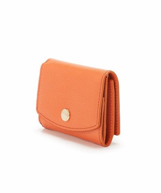 TOPKAPI 【TOPKAPI】角シボ型押し・ラウンドフラップ  三つ折り 財布 COLORATO コロラート オレンジ