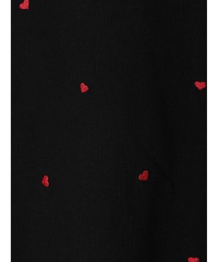 Green Parks ・Ｄｏｕｂｌｅ　Ｆｌａｇｓ　ハート刺繍Ｔシャツ Black