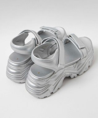 WEGO 【S～XLサイズ】厚底ダッドスポーツサンダル シルバー