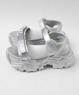 WEGO 【S～XLサイズ】厚底ダッドスポーツサンダル シルバー