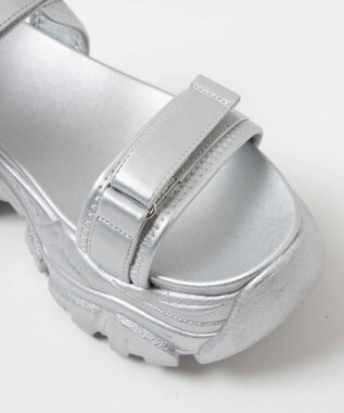 WEGO 【S～XLサイズ】厚底ダッドスポーツサンダル シルバー