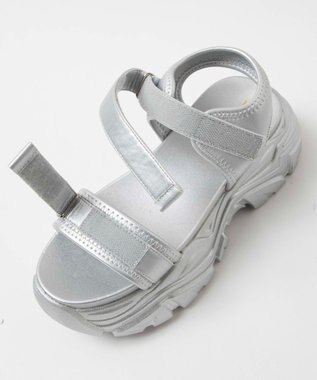 WEGO 【S～XLサイズ】厚底ダッドスポーツサンダル シルバー