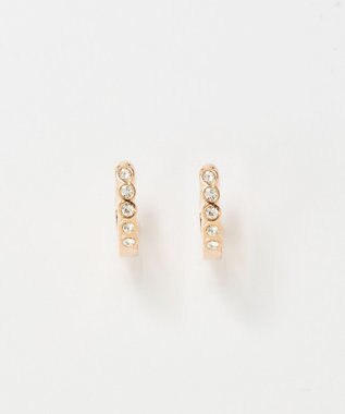 Phoebe 【金属アレルギー対応】【痛くないシリーズ】プチベゼルストーンフープライトフィットイヤリング　シャンパンゴールド シャンパンゴールド