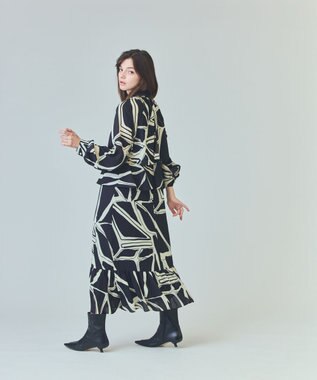 GRACE CONTINENTAL キカラッフルレイヤードワンピース ブラック