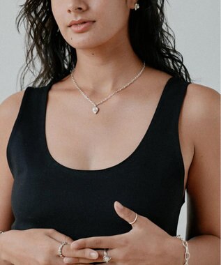 yoaa シルバー925 ハートピンクアコヤパールネックレス シルバー925