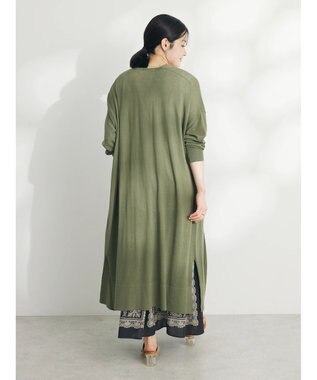 CRAFT STANDARD BOUTIQUE 裾スリットロングニットカーディガン Khaki
