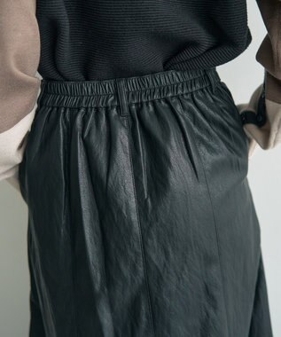 YECCA VECCA レザーライクマーメイドスカート Black