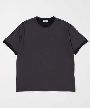 WEGO フェイクレイヤードボーダーT（SS） ブラックボーダー