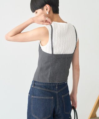 AMERICAN HOLIC 【2WAY】イージーケアフロントボタンビスチェ Gray Mixture