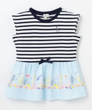 組曲 KIDS 【110-140㎝】ENOSUI Border Tシャツ ネイビー系1