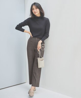 ANY 【洗濯機可】ボトルネック リブニット チャコールグレー