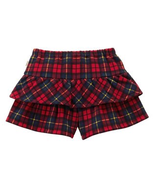 MIKI HOUSE HOT BISCUITS 【80-120cm】 チェック柄 キュロットスカート 赤