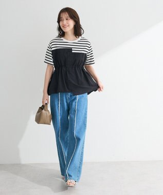 Green Parks ビスチェドッキングドロスト５分袖プルオーバー Khaki