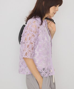 AMERICAN HOLIC アートレース半袖シャツ Lavender