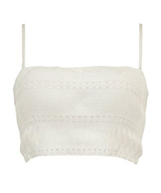 BRADELIS New York 【BRADELIS Me / ノンワイヤー】レーシィチューブトップブラ ストラップ取り外し可能 2way 補正ブラジャー オフホワイト