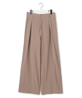 J.PRESS YORK STREET 【WOMEN】コットンワッシャータックワイド パンツ ブラウン系