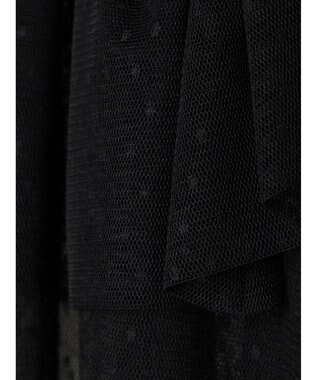 Green Parks ■ＥＳＣＡＲ　ドットチュールフレアヨークプルオーバー Black