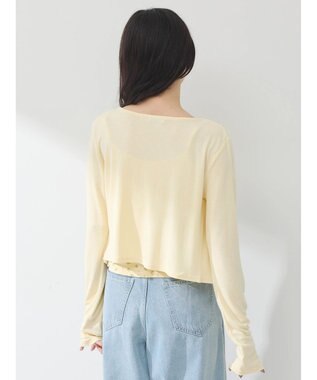 earth music&ecology ＳＥＴ２点カーディガン＋フラワーキャミ Yellow