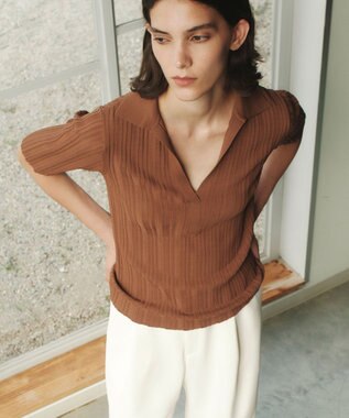 LABRADO / ランダムリブ スキッパーニット