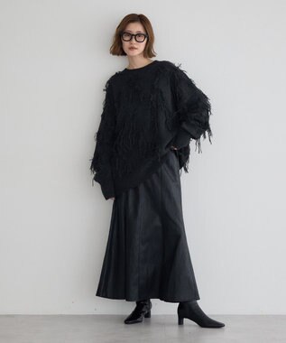 YECCA VECCA レザーライクマーメイドスカート Black