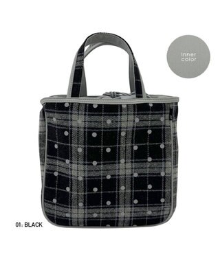 ROOTOTE 1344【フェルト生地】LT.スクエア.ドットチェック-A 01：ブラック