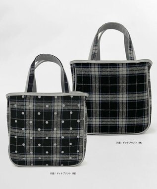 ROOTOTE 1344【フェルト生地】LT.スクエア.ドットチェック-A 01：ブラック