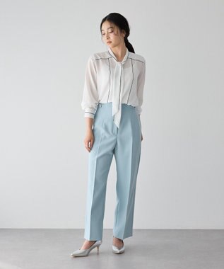 YECCA VECCA サイドベルテッドハイウエストパンツ Navy