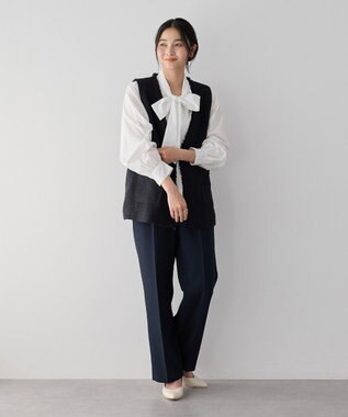 YECCA VECCA サイドベルテッドハイウエストパンツ Navy