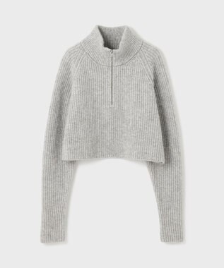 GRACE CONTINENTAL 畦zipニットトップ グレー