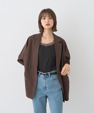 earth music&ecology シアードルマンジャケット Brown