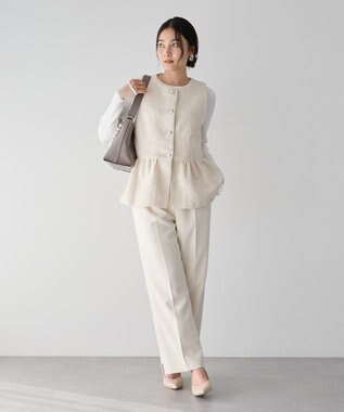 YECCA VECCA サイドベルテッドハイウエストパンツ Navy