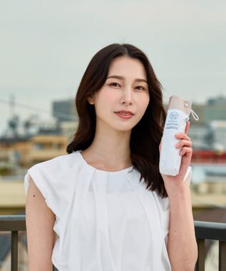 MOONBAT 【遮光100％/晴雨兼用】kowaza コワザ ライトウェイトカーボン ボーダー 折りたたみ傘 簡単に畳める傘 コンパクト 50cm ホワイト