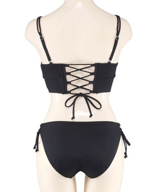 San-ai Resort（三愛水着楽園） 【WEB限定商品】【UPF50＋】ワコール共同開発ノンワイヤーなのにぷっくり美胸を作る【ダブルアップ】　ノンワイヤービスチェビキニ M1 M2 L1　　【San-ai Resort（サンアイリゾート）】 ブラック