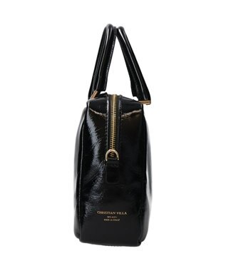 INTER-CHAUSSURES 【CHRISTIAN VILLA】センターシームハンドバッグ ブラック