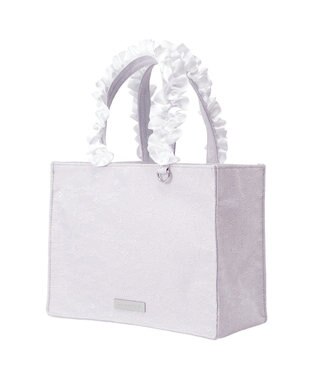 Maison de FLEUR ブルーマニアフリルハンドルスクエアトートバッグ Grayish Blue