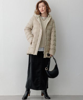 23区 【VERY掲載/新色追加】シレータフタ ミドル丈 ダウンコート ベージュ系