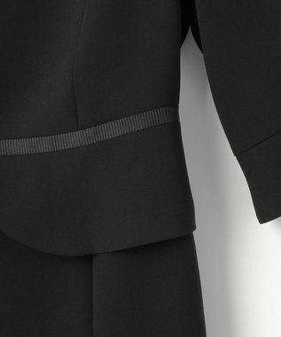 自由区 FORMAL 【ストレッチ/前開きワンピース】平二重 ジャケット+ワンピース ブラック系