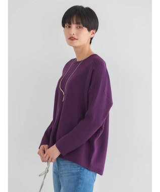 AMERICAN HOLIC バイパチ袖リブラグランニットプルオーバー Purple
