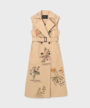 GRACE CONTINENTAL プリントトレンチワンピース ベージュ