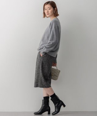 23区 【Oggi2月号掲載/洗える】ピュアカシミヤ クルーネック ニット グレー系