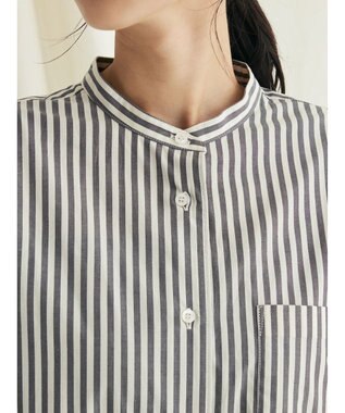CRAFT STANDARD BOUTIQUE バンドカラーシャツ Stripe Gray