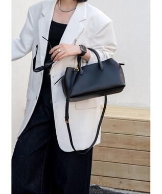 style code 【 通勤 可能】[Lyrss/リルス] 2WAY エレガント レザーハンドバッグ ブラック