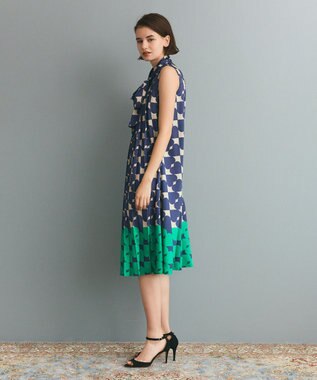 GRACE CONTINENTAL ハートラインボウタイワンピース ネイビー