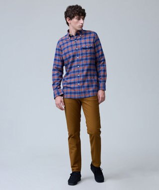 J.PRESS MEN テンセルミックスコットンネルシャツ / B.D. ネイビー系3