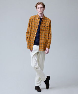 J.PRESS MEN テンセルミックスコットンネルシャツ / B.D. オレンジ系3