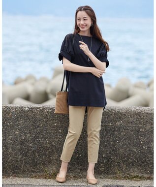 Tiaclasse 【小倉優子さん着用・日本製・洗える】サーラドライ・テーパードパンツ ベージュ