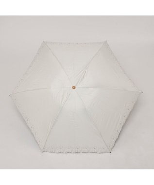 UNBILLION カシュネ cachenez / 【晴雨兼用】【日傘】UV カット率99％以上 PU軽量フラワー刺繍ミニ折りたたみ傘 ホワイト