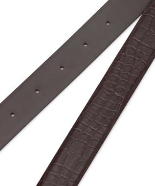 23区 【滝沢眞規子さん着用/VERY掲載】メタルループ ベルト ダークブラウン(型押し)